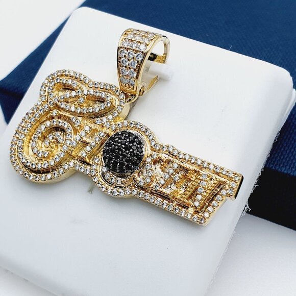 "14K Gold Plated Cubic Zircon Pendant, INUS1BR232 - Picture 2 of 9